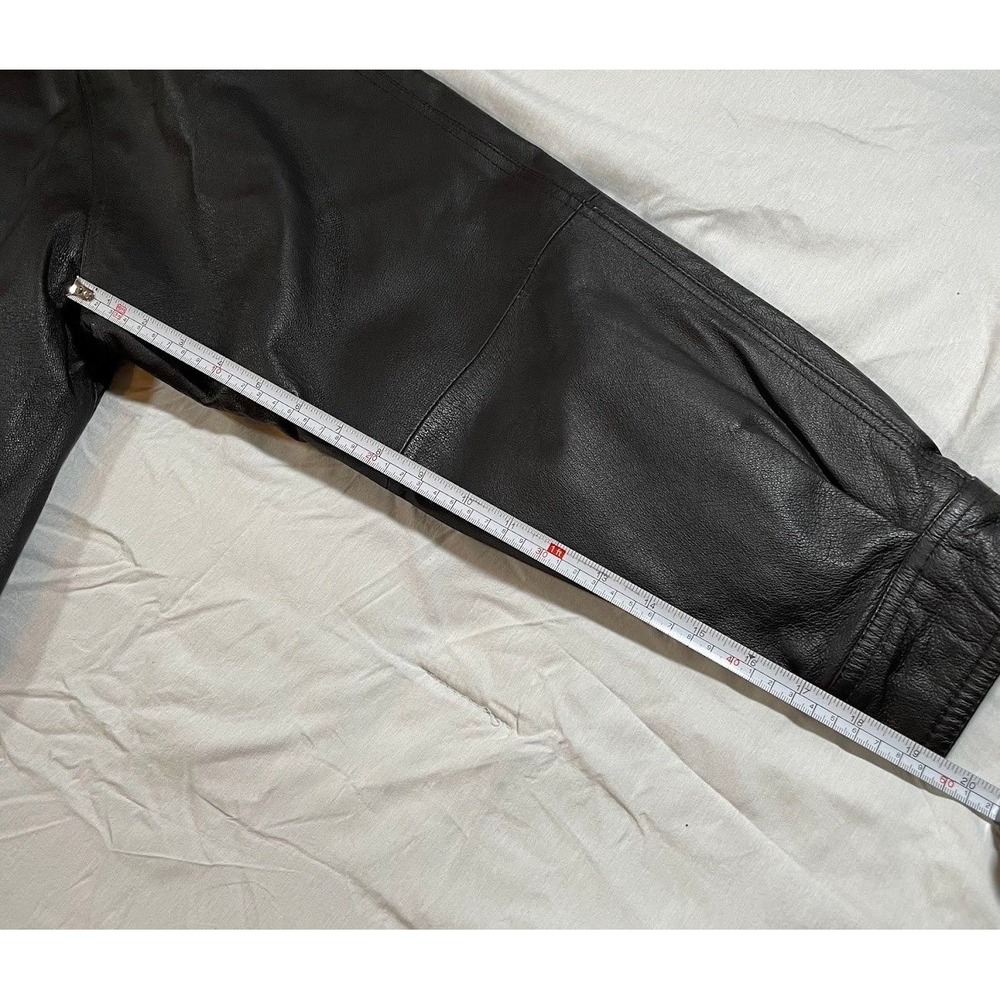 St. John's Bay Black Leather Jacket, Large - Picture 12 of 13